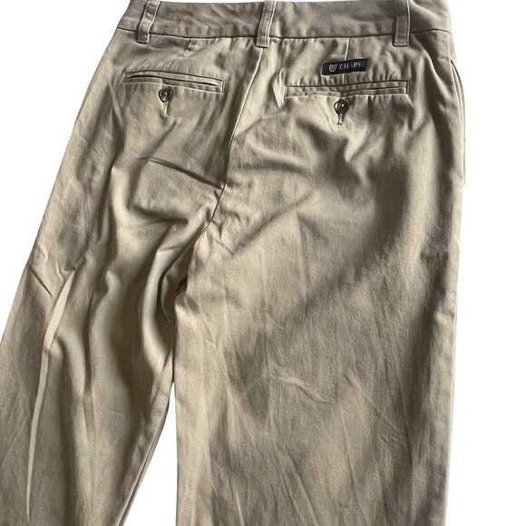 Chaps Boys Flat Front School Uniform Pants Size 12 – Khaki  Classic Fit - Picture 6 of 6